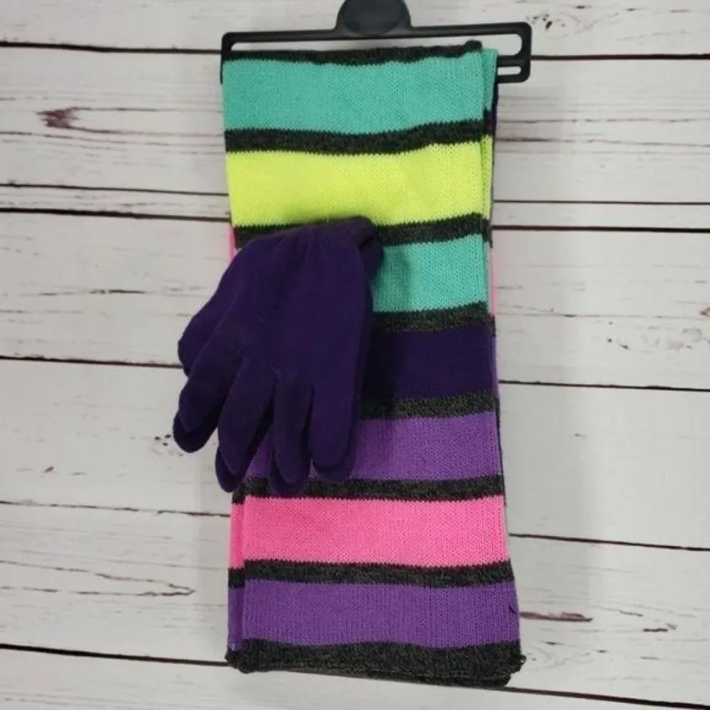 Joe Boxer striped girls Scarf & Glove winter‎ set
